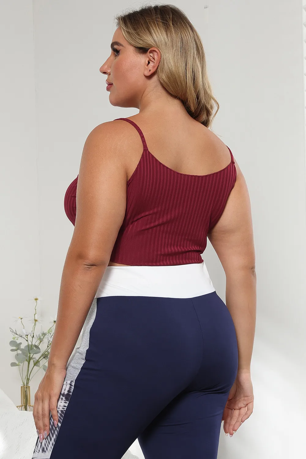 Plus Size Ribbed Spaghetti StrapTop, image 2