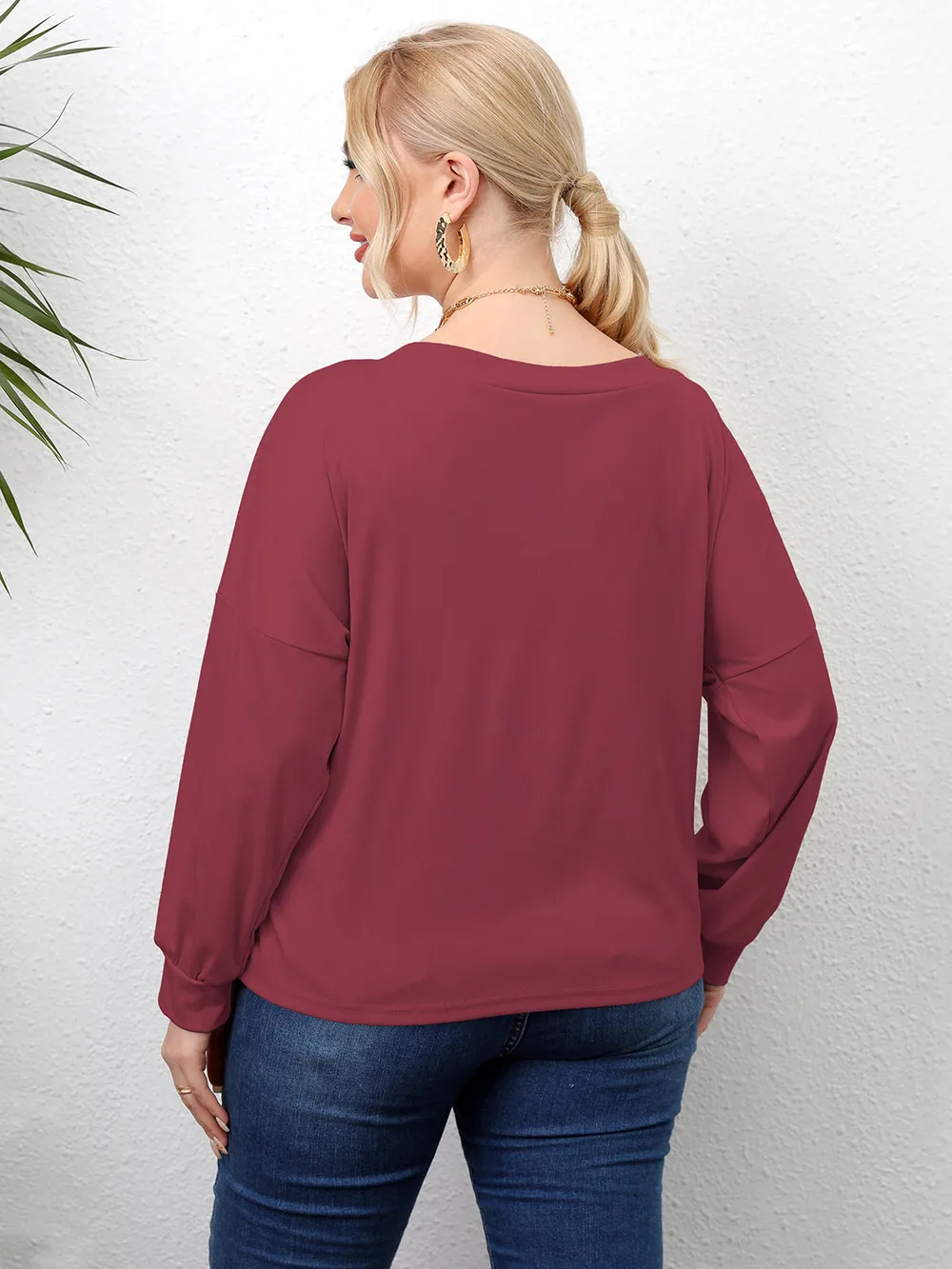 Plus Size Twisted Drop Shoulder T-Shirt, image 9
