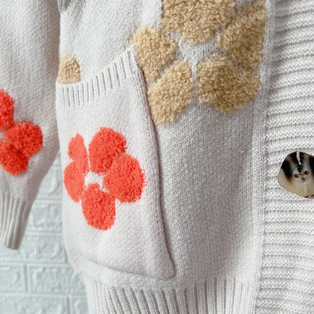 Floral V-Neck Button Up Cardigan with Pockets, image 5