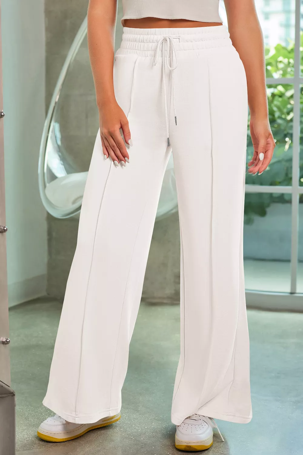 Drawstring Wide Leg Pants with Pockets, image 18