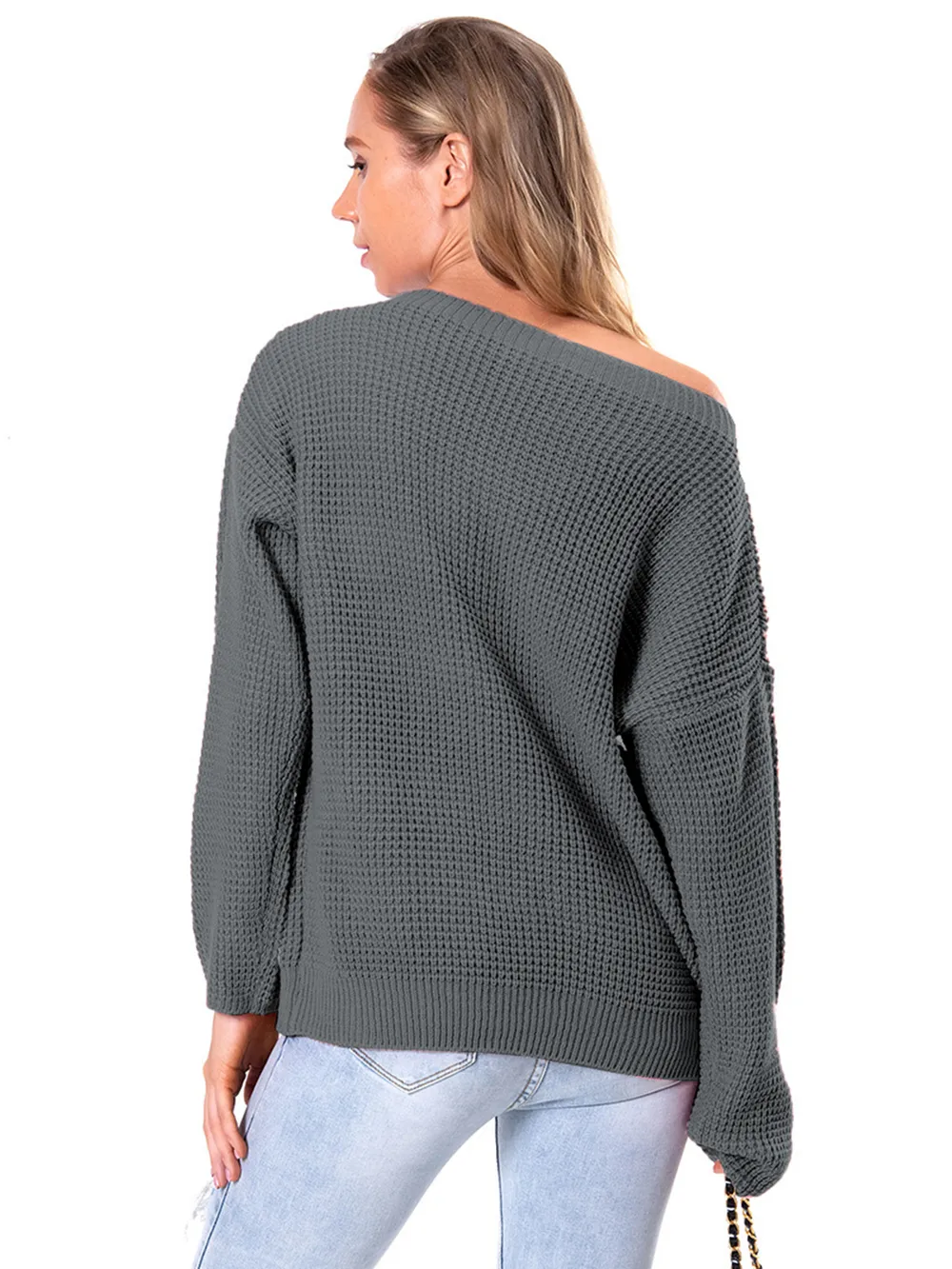 Boat Neck Drop Shoulder Long Sleeve Sweater, image 19