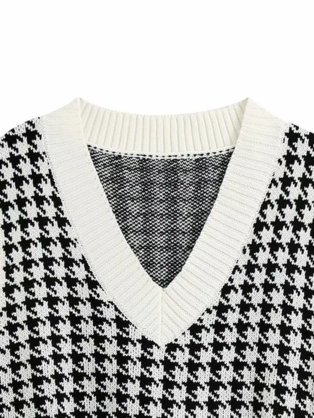 Houndstooth V-Neck Sweater Vest, image 6