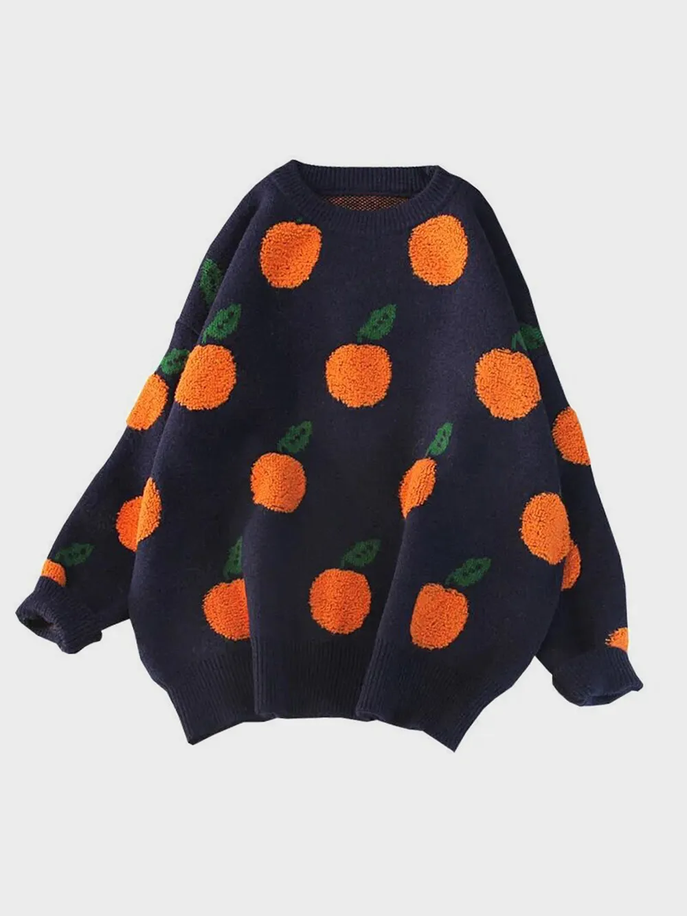 Printed Round Neck Drop Shoulder Sweater, image 5