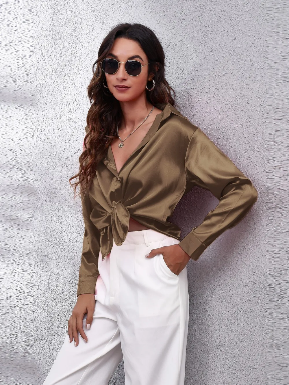 Button Up Collared Neck Long Sleeve Shirt, image 17