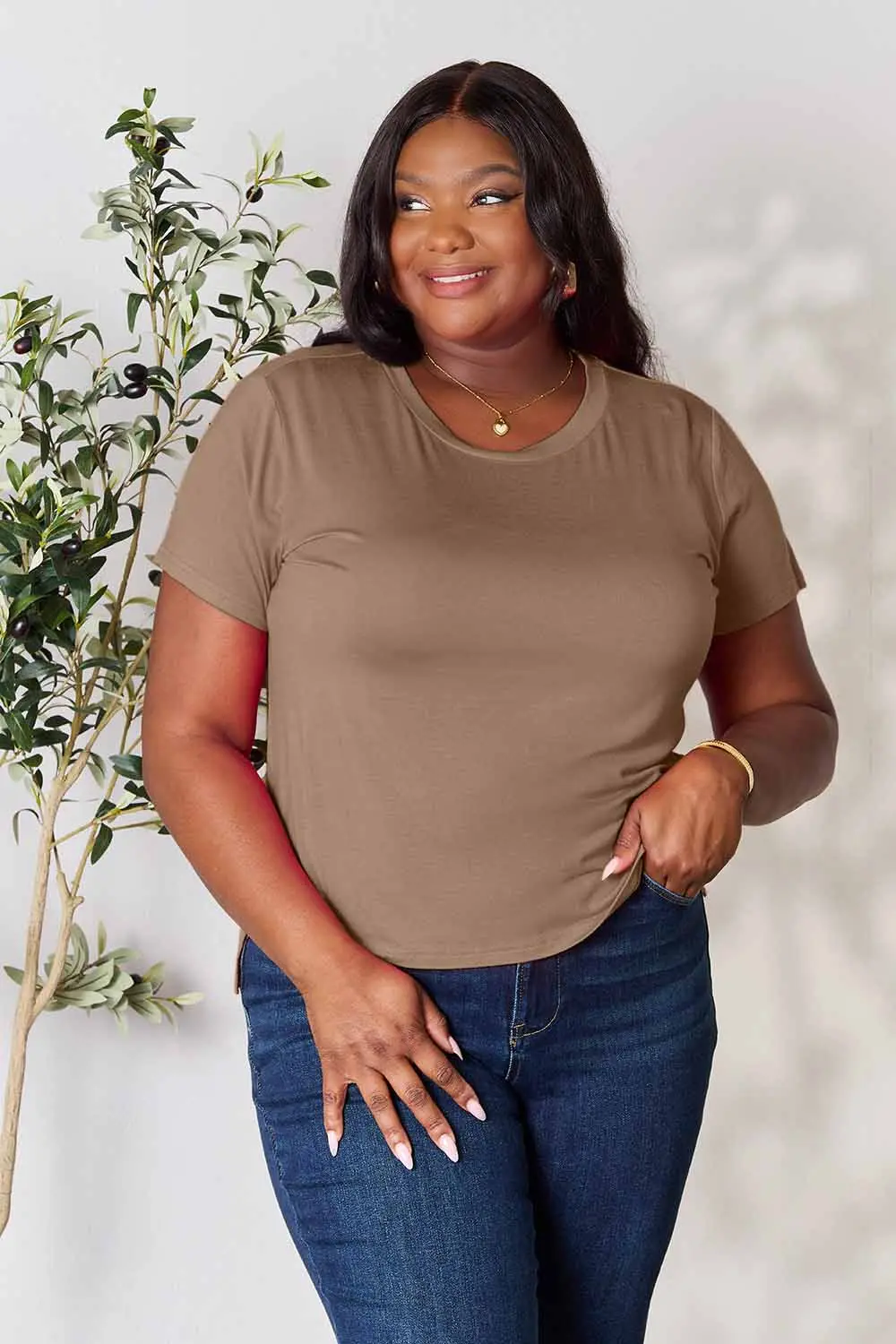 Full Size Round Neck Short Sleeve T-Shirt, image 17