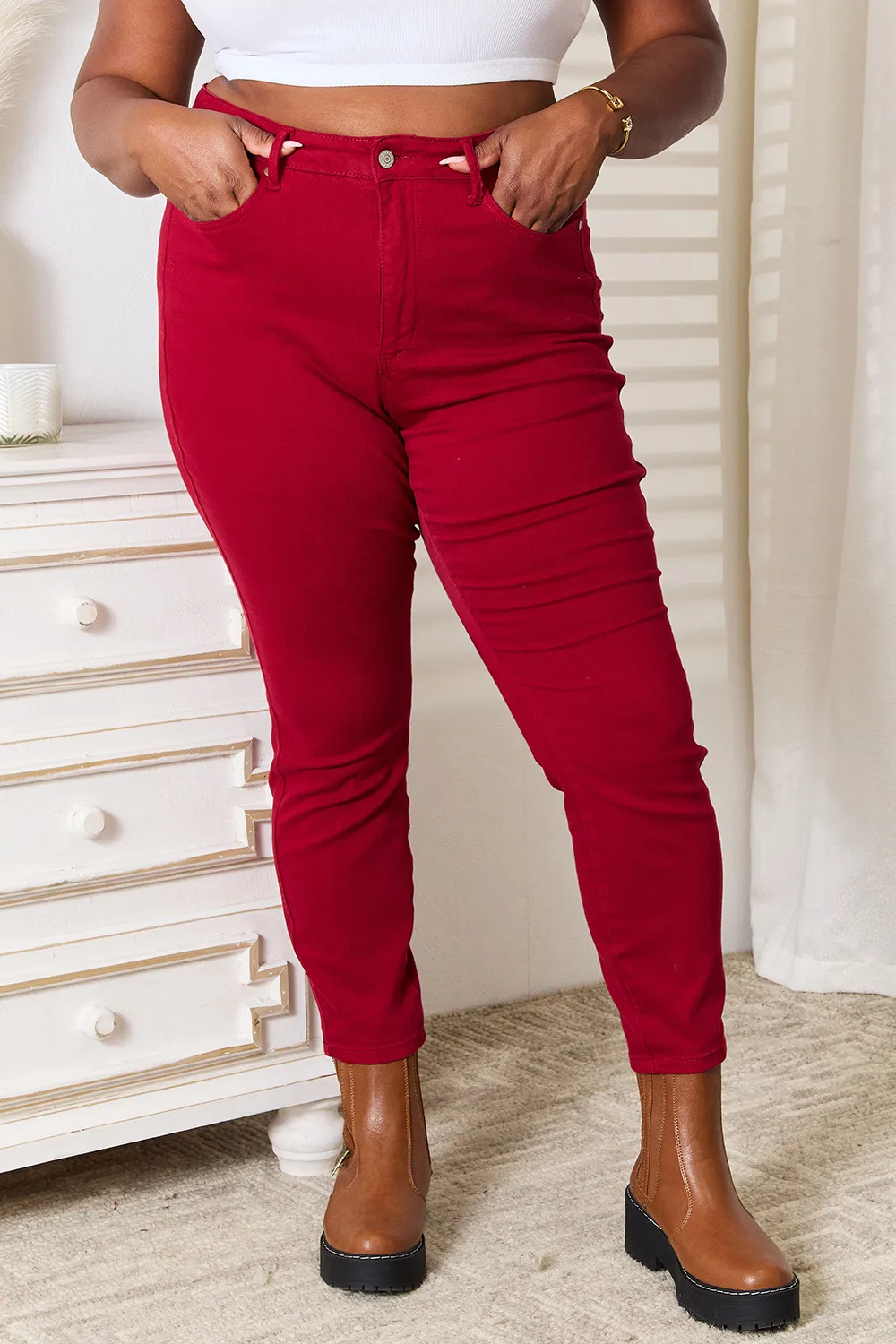 Full Size High Waist Tummy Control Skinny Jeans, image 8