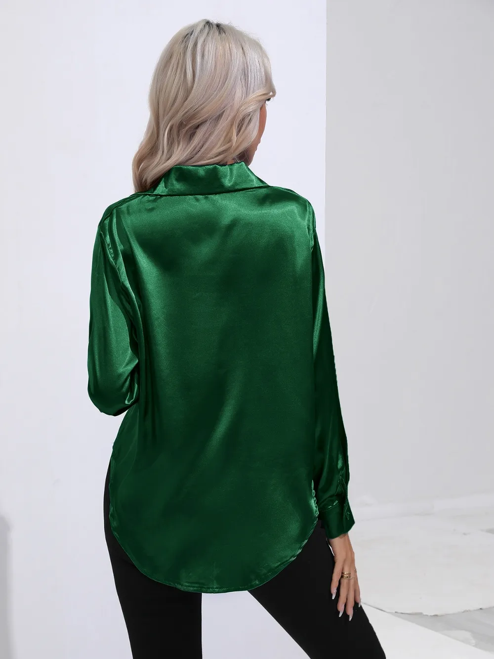 Collared Neck Buttoned Long Sleeve Shirt, image 27