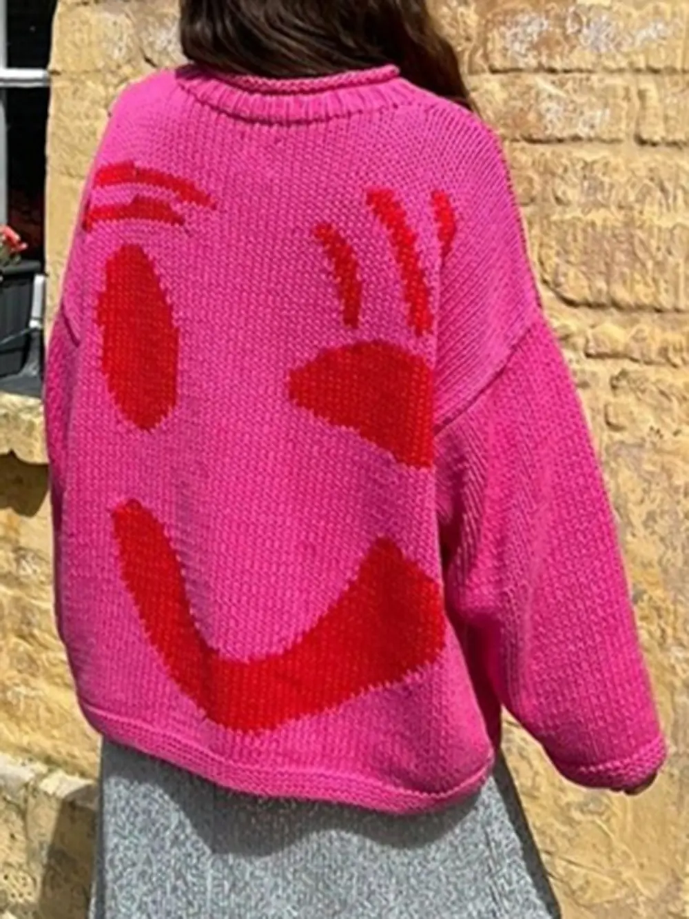 Contrast Drop Shoulder Long Sleeve Sweater, image 15