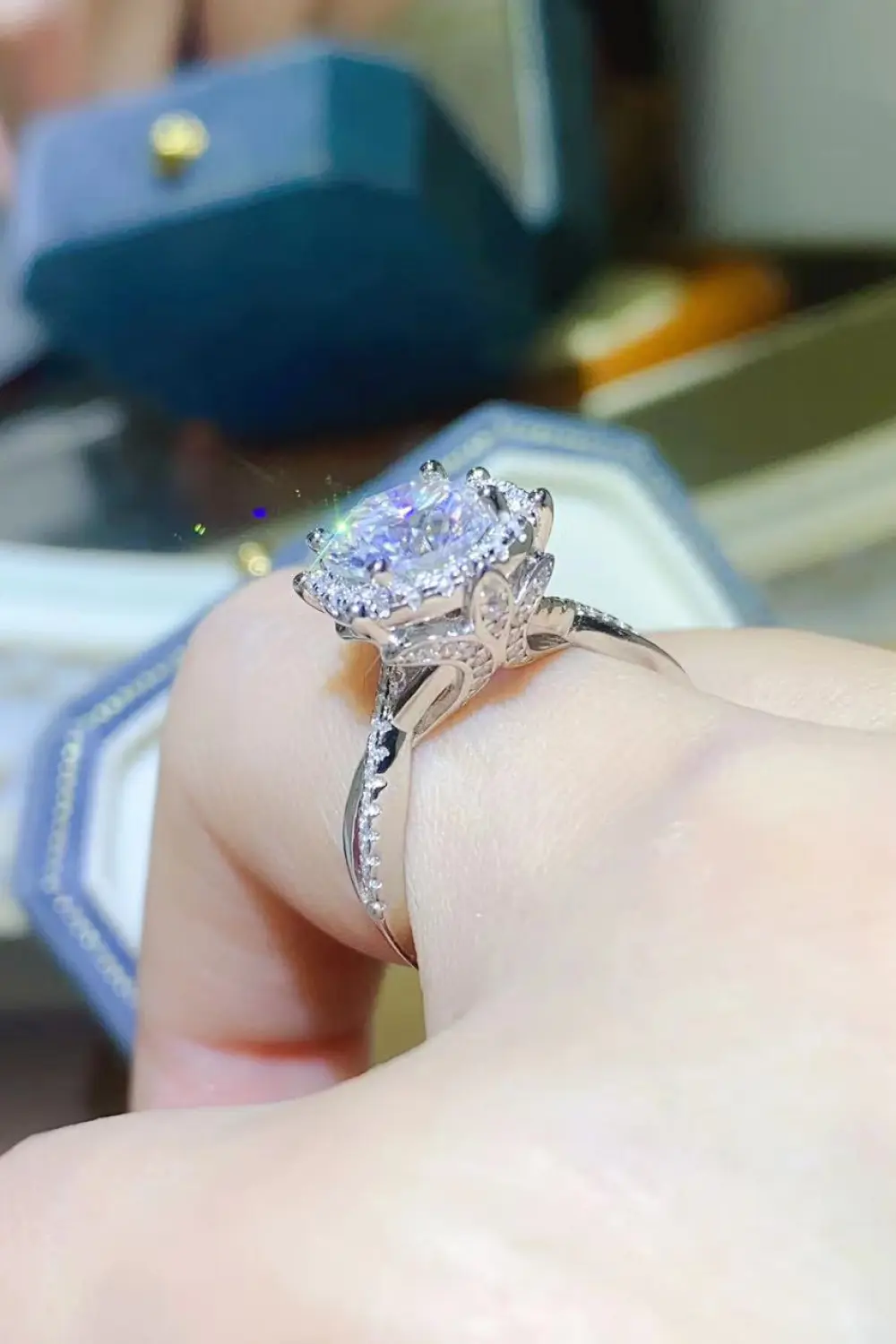 2 Carat Moissanite 925 Sterling Silver Ring, image 10