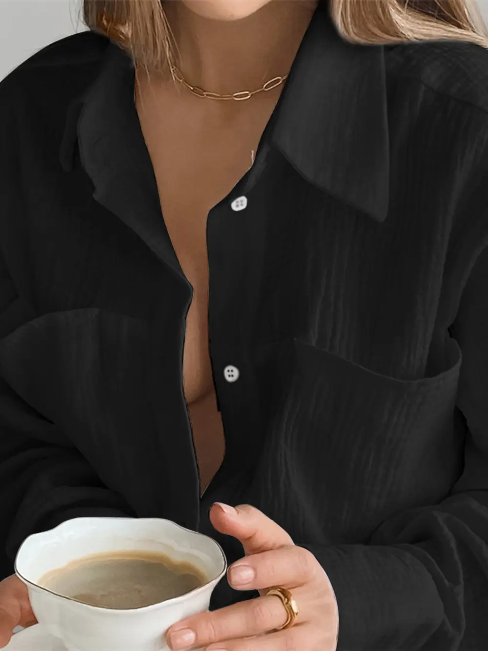 Texture Button Up Long Sleeve Shirt and Pants Set, image 8