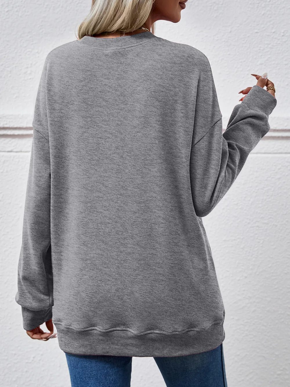 Dropped Shoulder Sweatshirt with Pockets, image 3