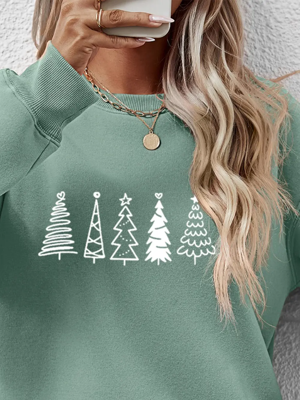 Christmas Tree Graphic Drop Shoulder Sweatshirt, image 21