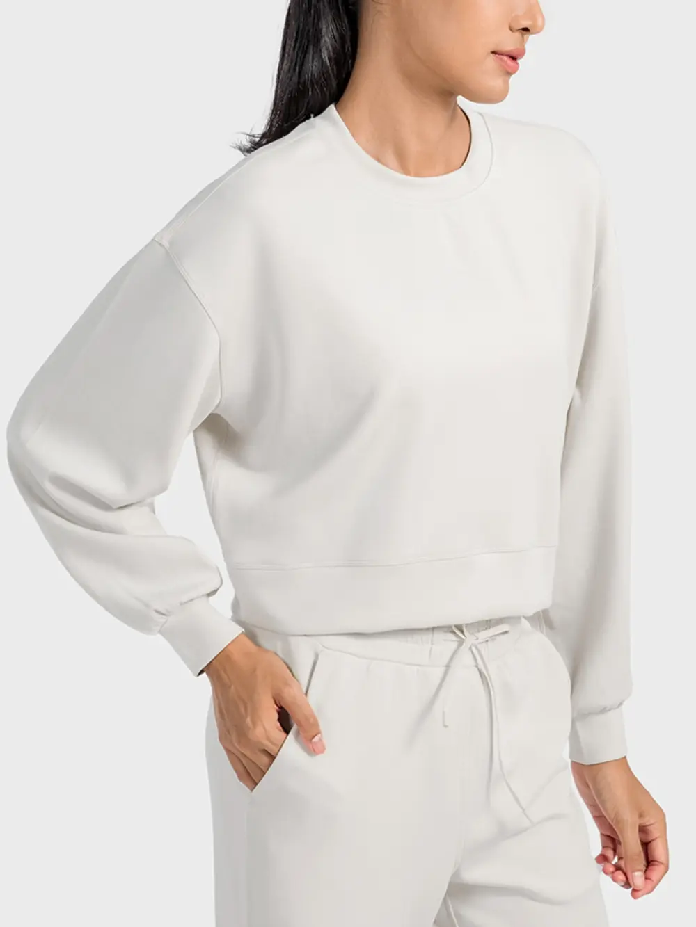 Round Neck Drop Shoulder Sports Top, image 7