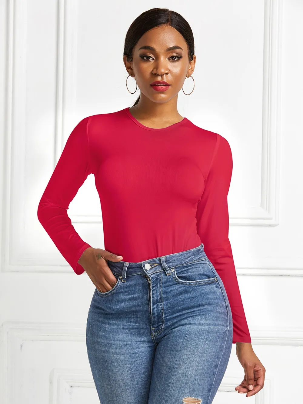 Round Neck Long Sleeve Bodysuit, image 24