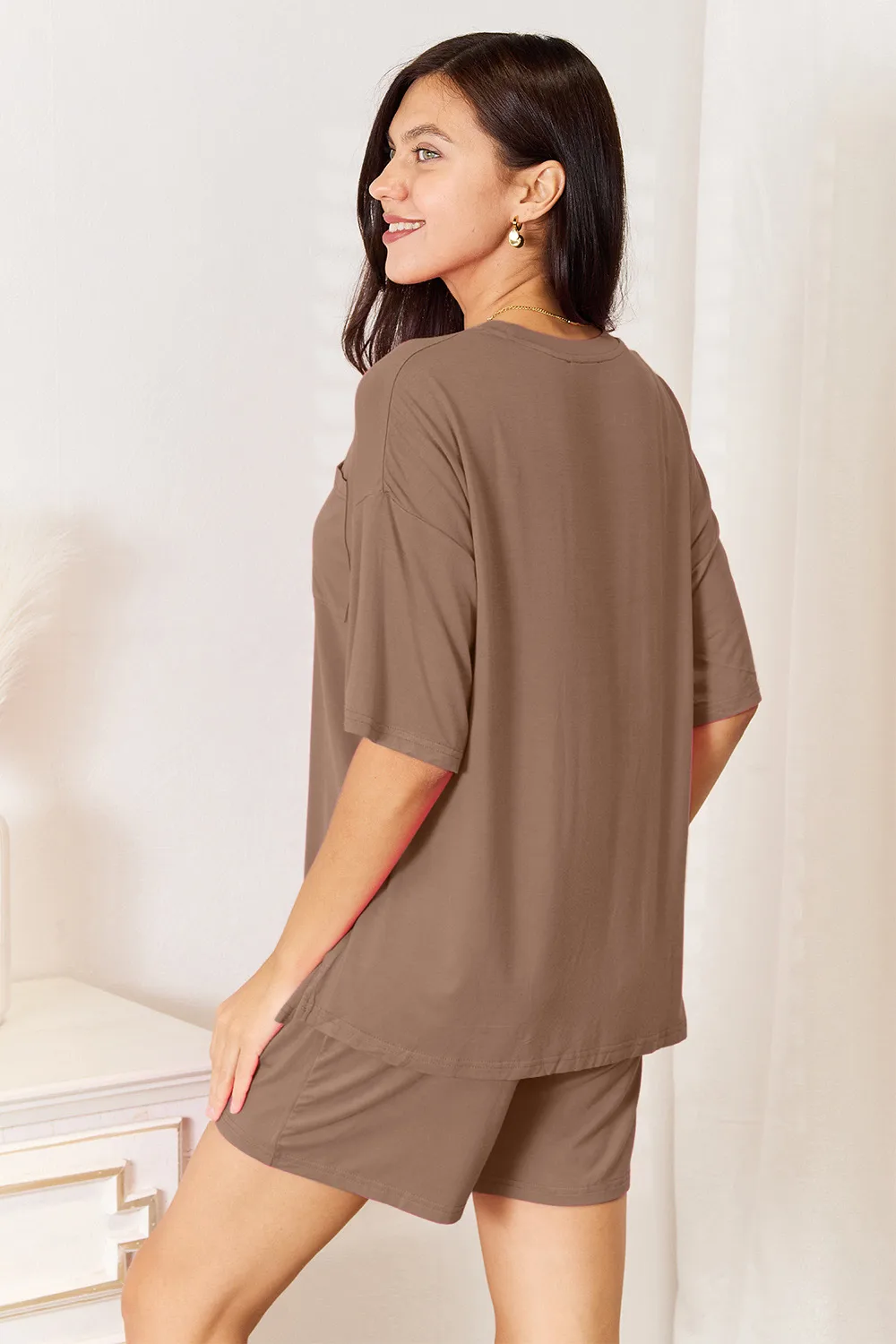 Full Size Soft Rayon Half Sleeve Top and Shorts Set, image 18