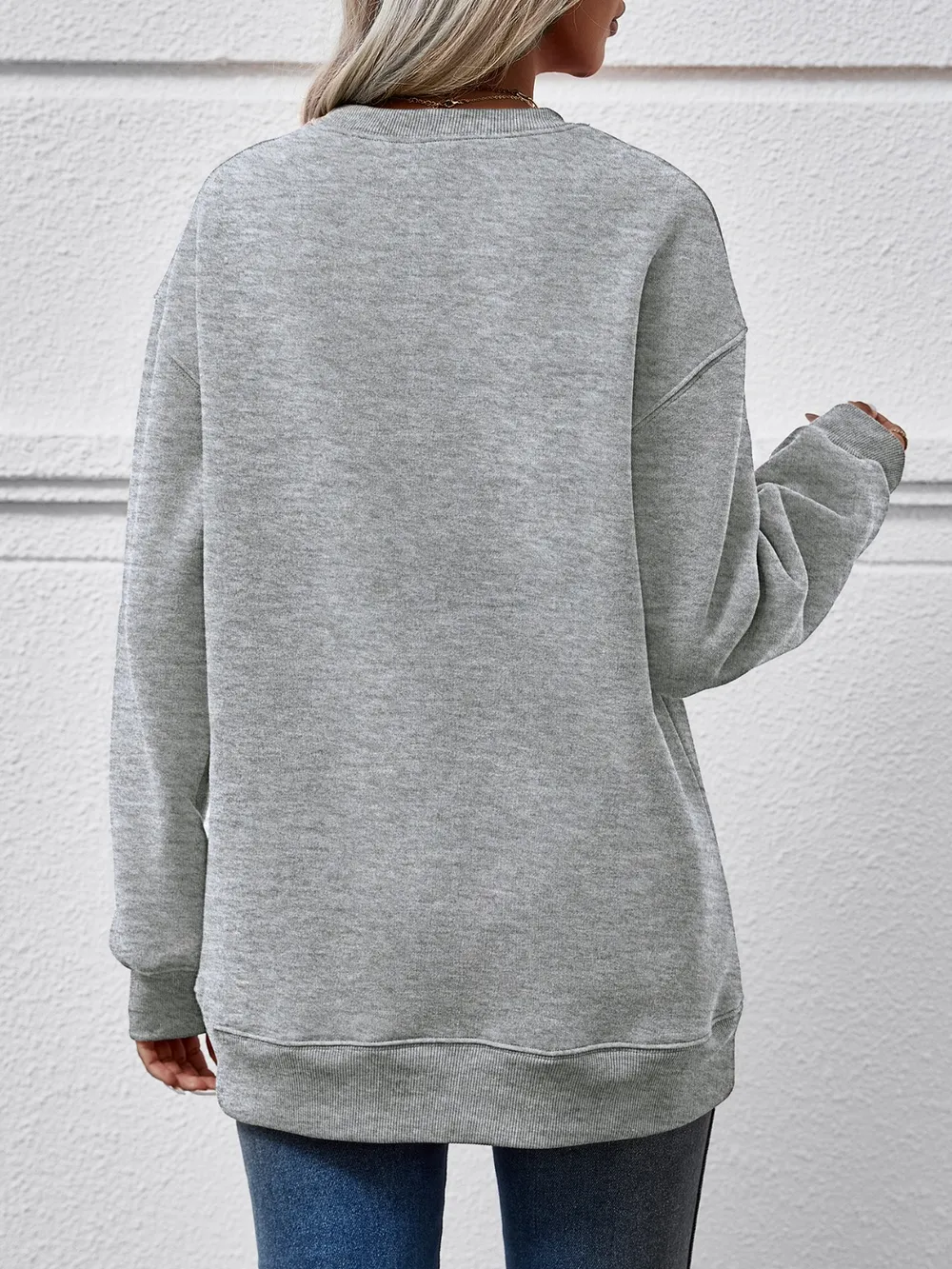 Christmas Tree Graphic Round Neck Sweatshirt, image 7