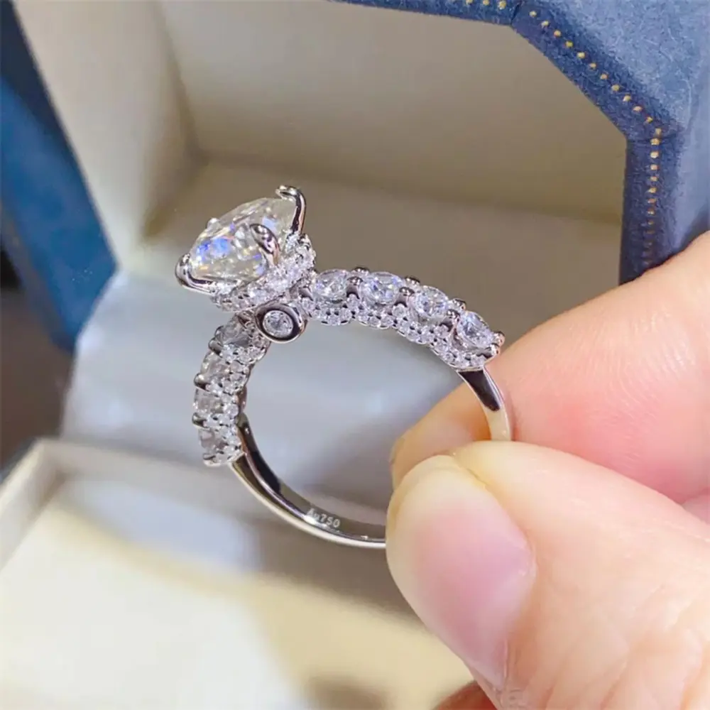 2 Carat Moissanite 925 Sterling Silver Ring, image 3