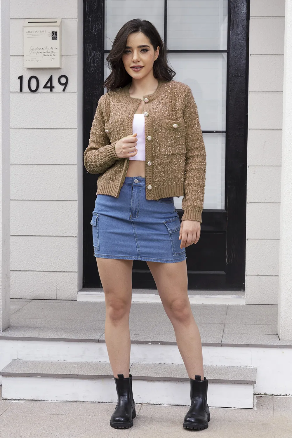 Button Up Round Neck Cardigan, image 7