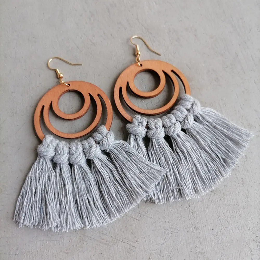 Tassel Detail Geometric Earrings, image 11