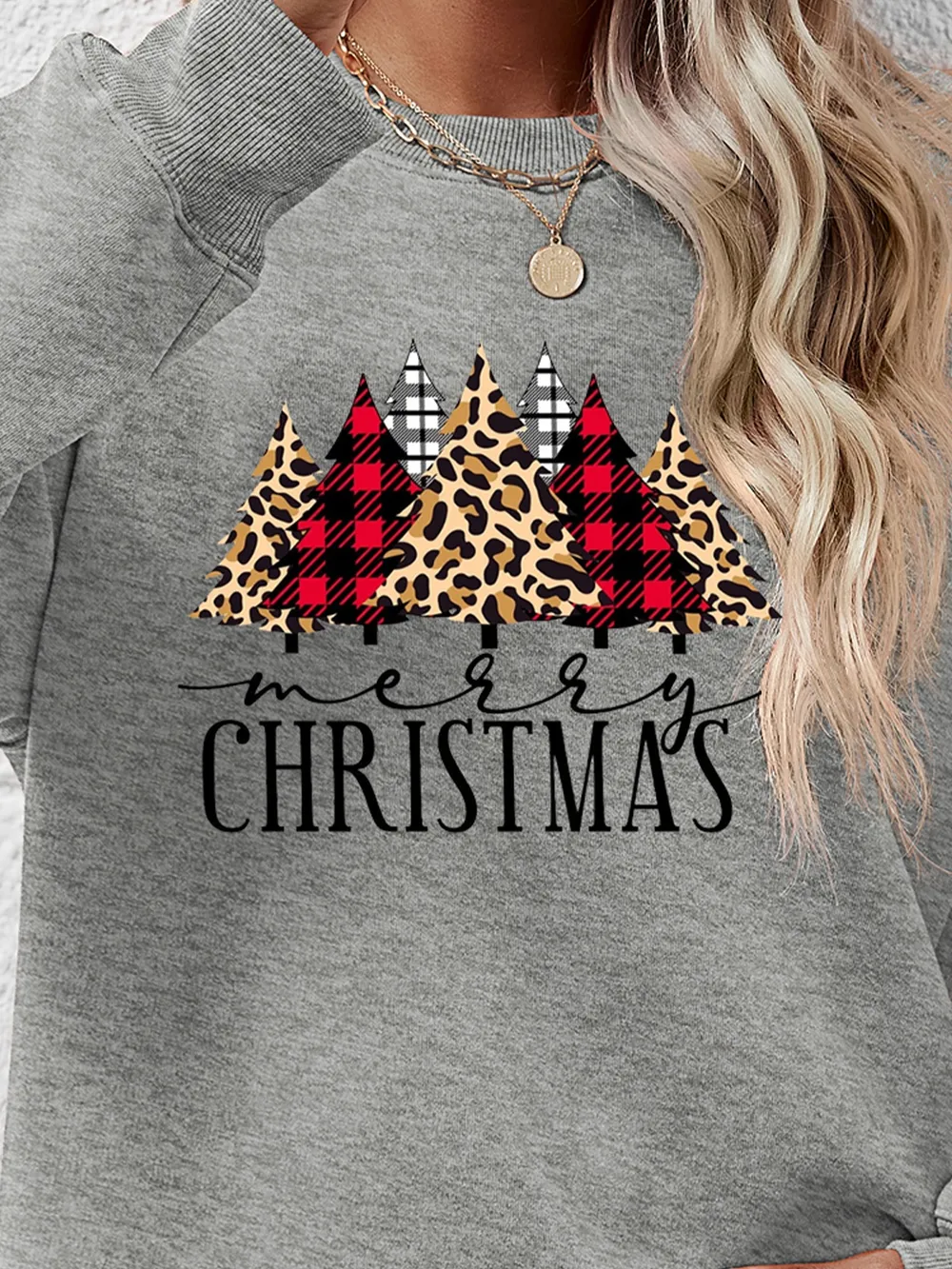 MERRY CHRISTMAS Round Neck Long Sleeve Sweatshirt, image 13