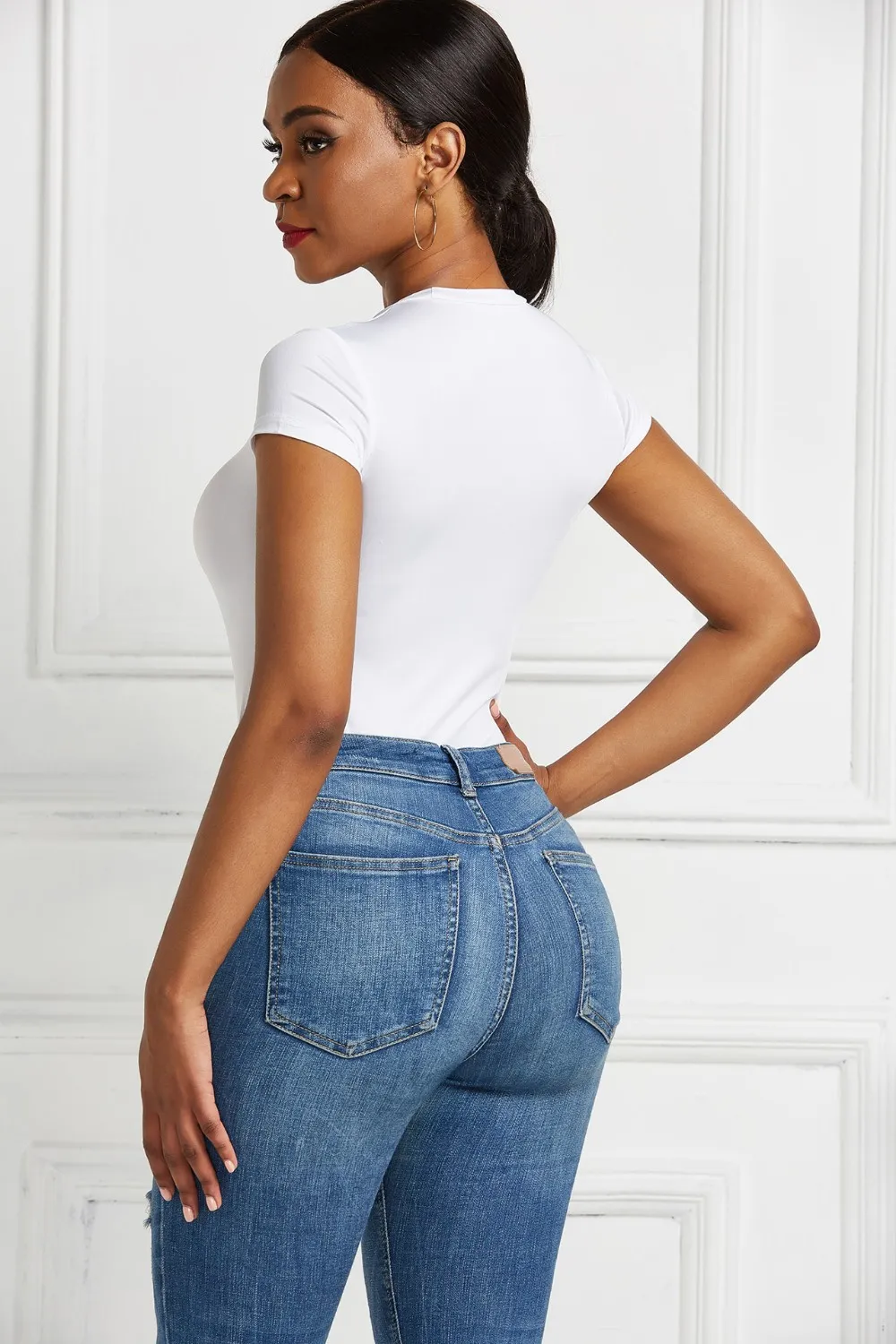 Round Neck Short Sleeve Bodysuit, image 34