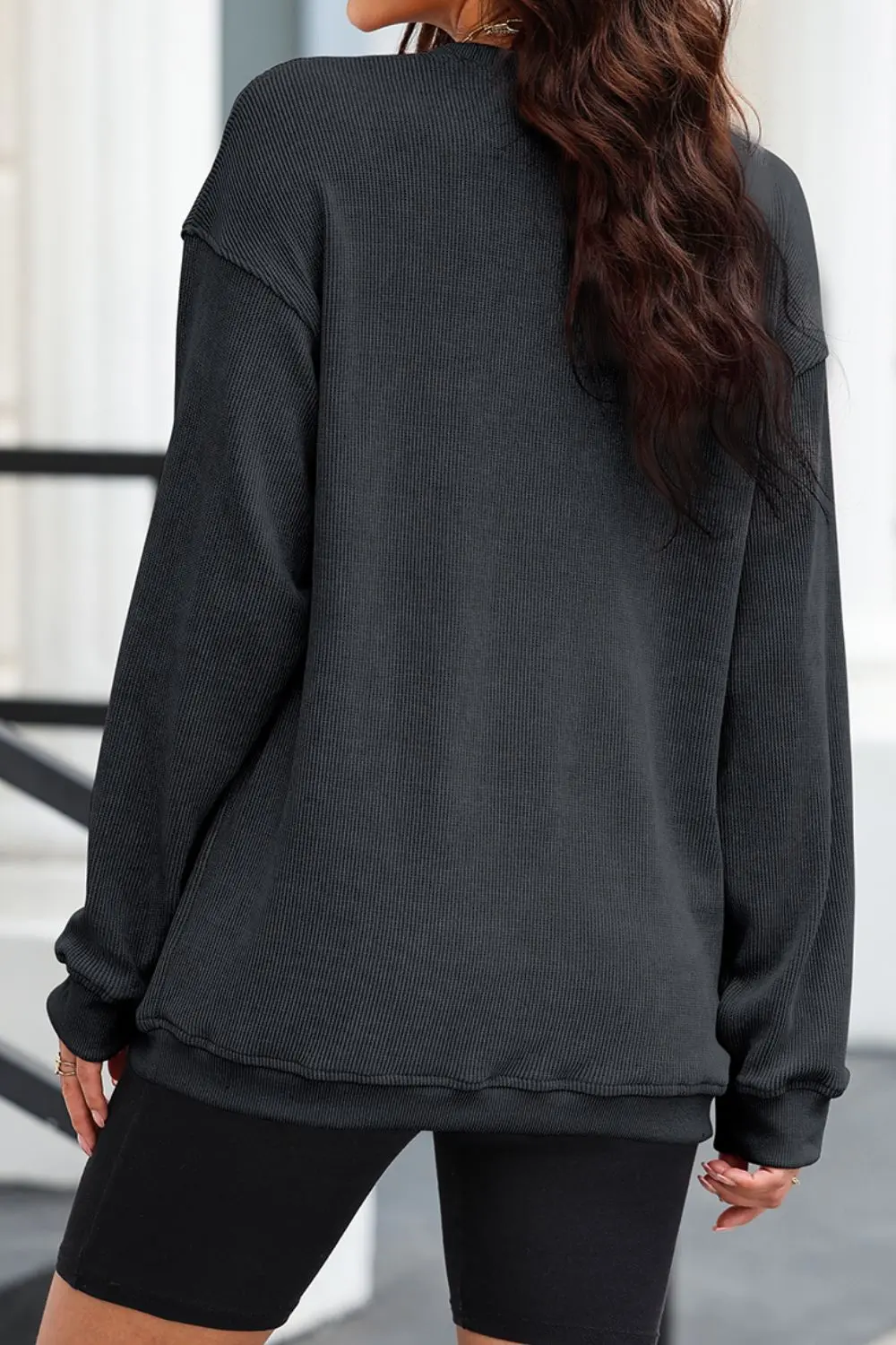 Sequin Candy Cane Round Neck Sweatshirt, image 5