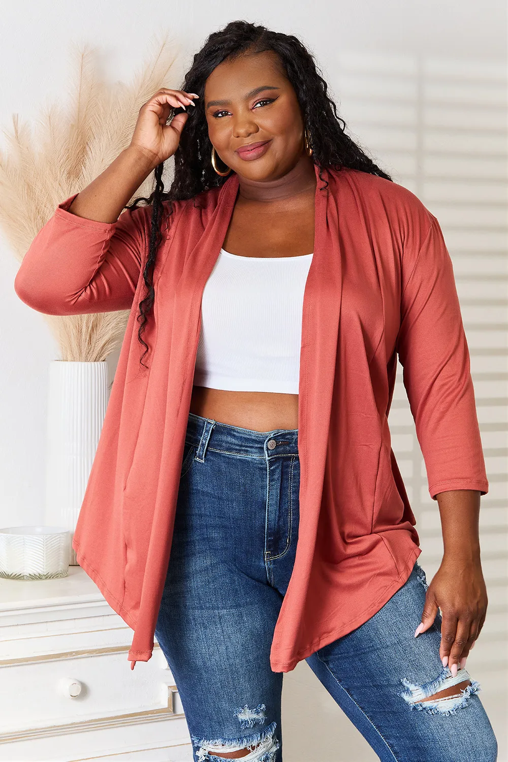 Full Size Open Front Cardigan, image 5