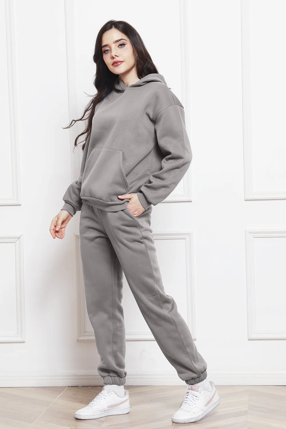 Drop Shoulder Long Sleeve Hoodie and Pants Set, image 23