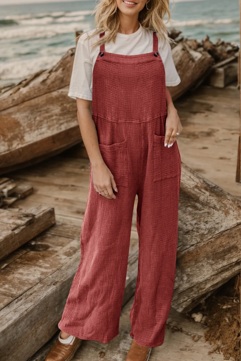 Full Size Wide Leg Front Pocket Jumpsuit, image 10