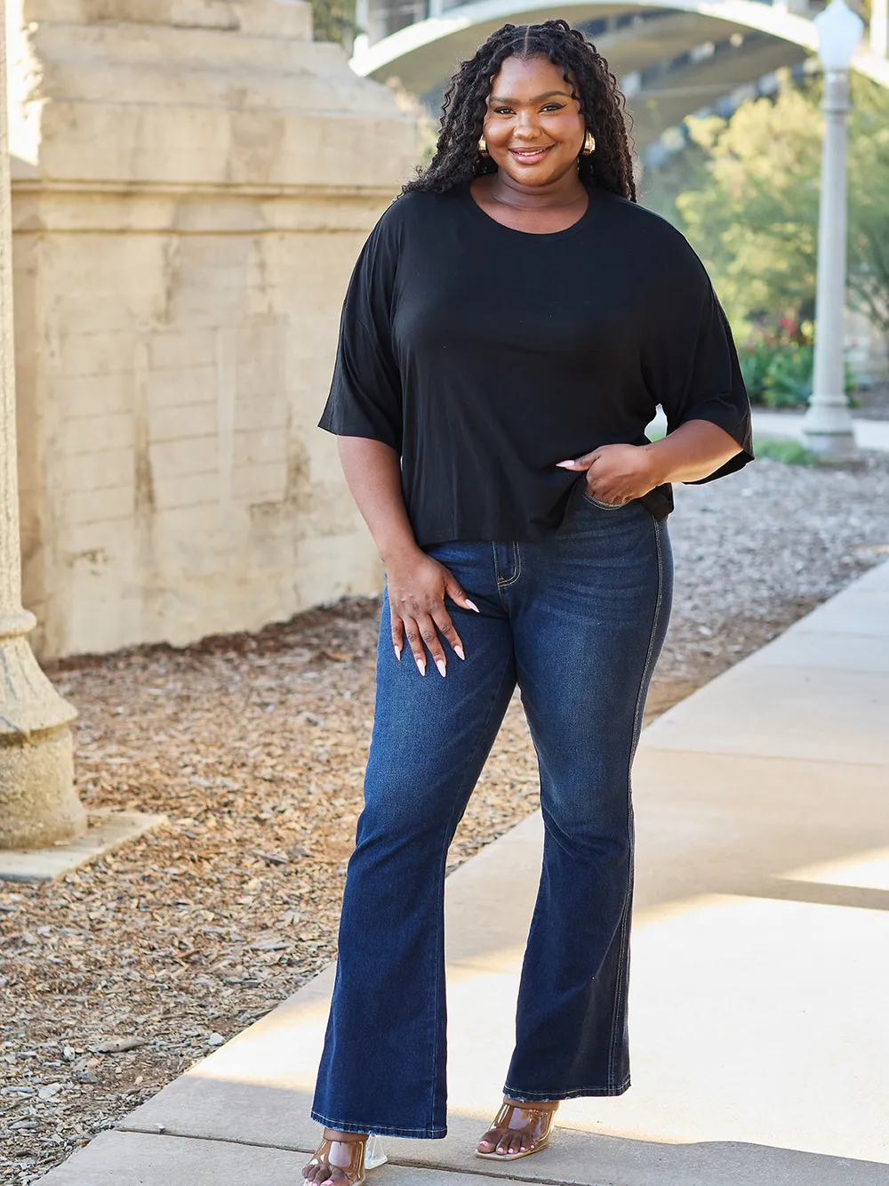 Full Size Round Neck Drop Shoulder T-Shirt, image 13