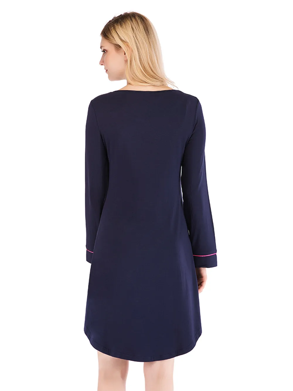Round Neck Night Dress with Pocket, image 3
