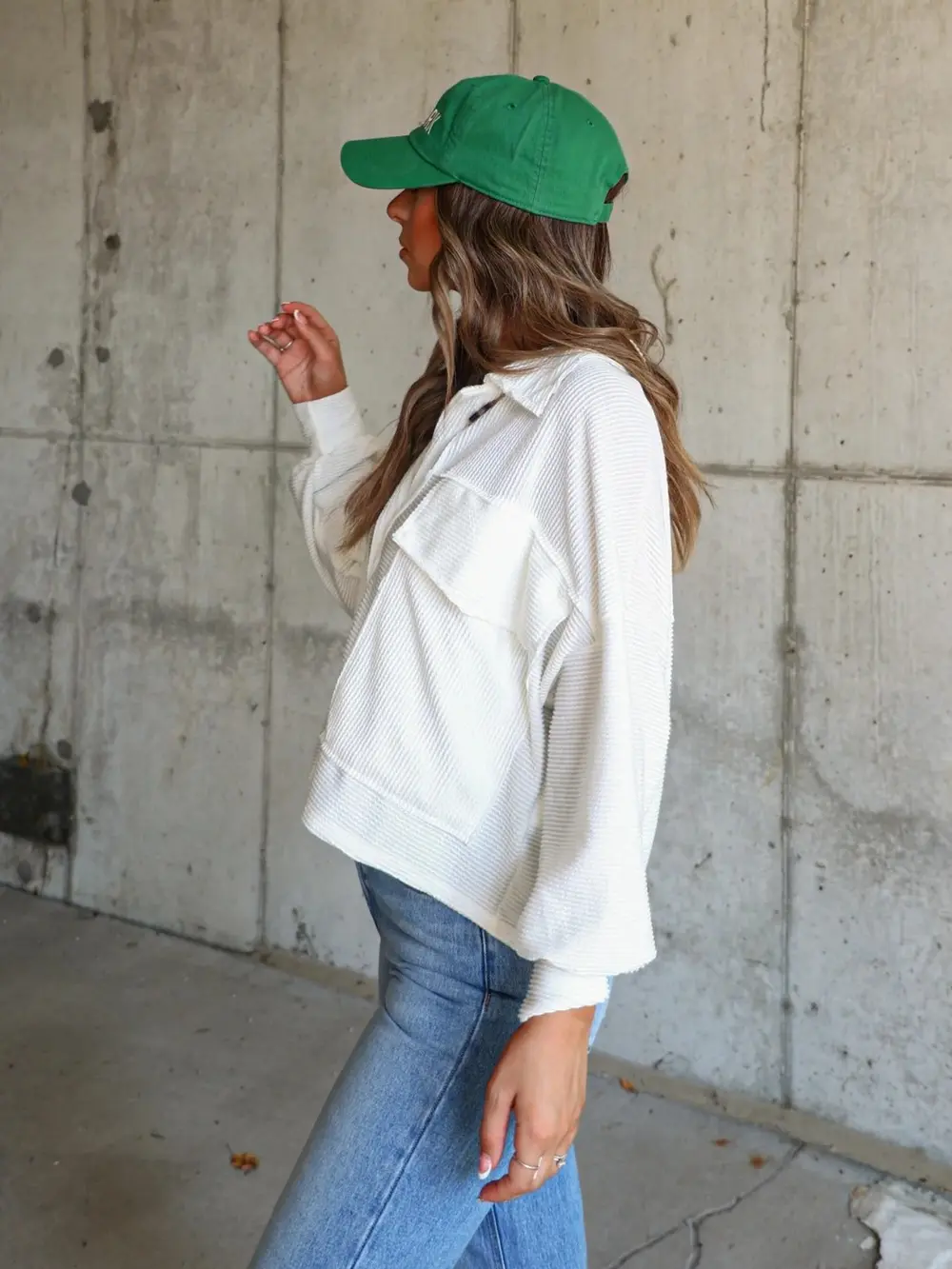 Ribbed Collared Neck Button Up Jacket, image 14