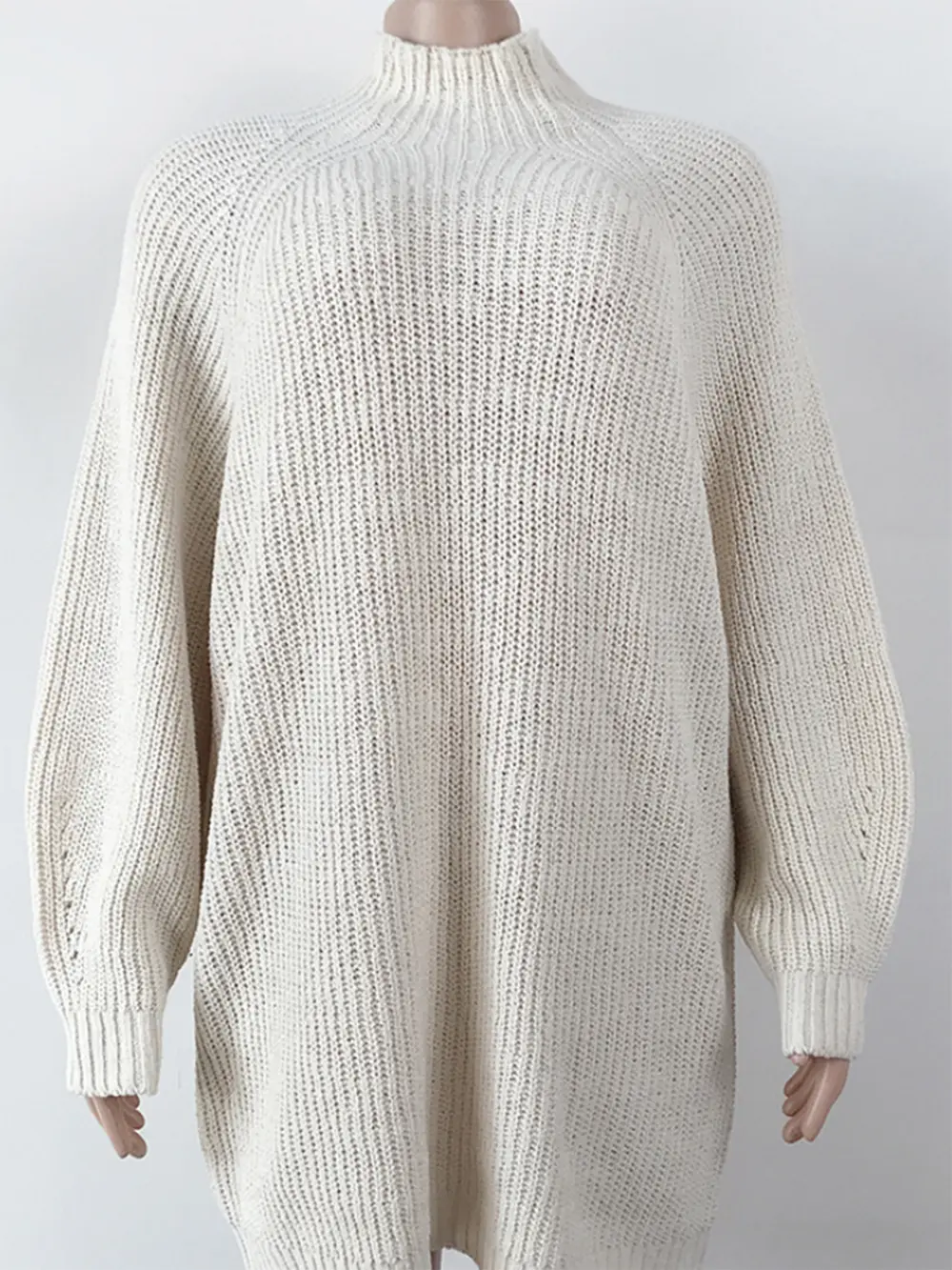 Mock Neck Dropped Shoulder Sweater Dress, image 15