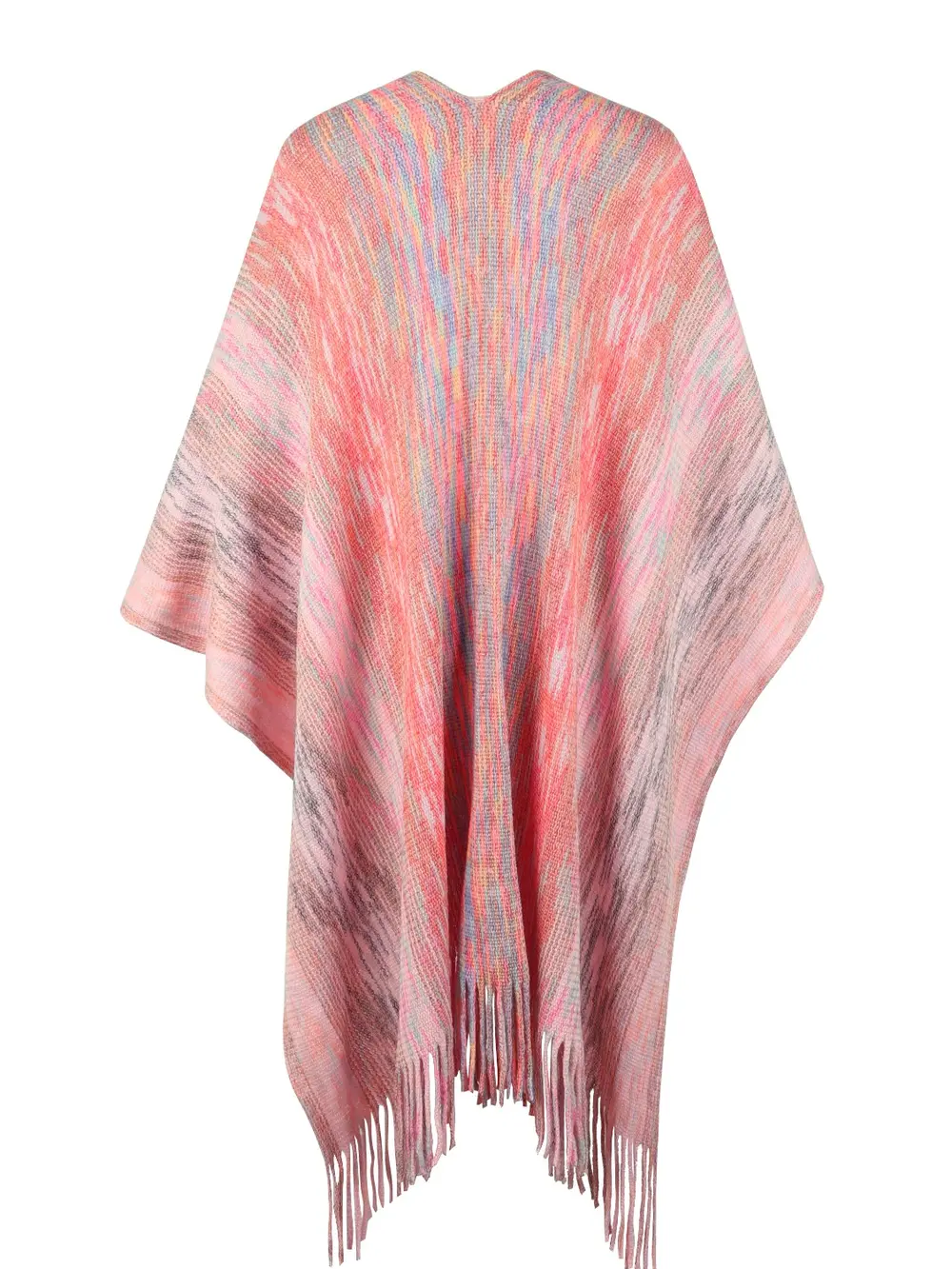 Heathered Fringe Hem Poncho, image 7