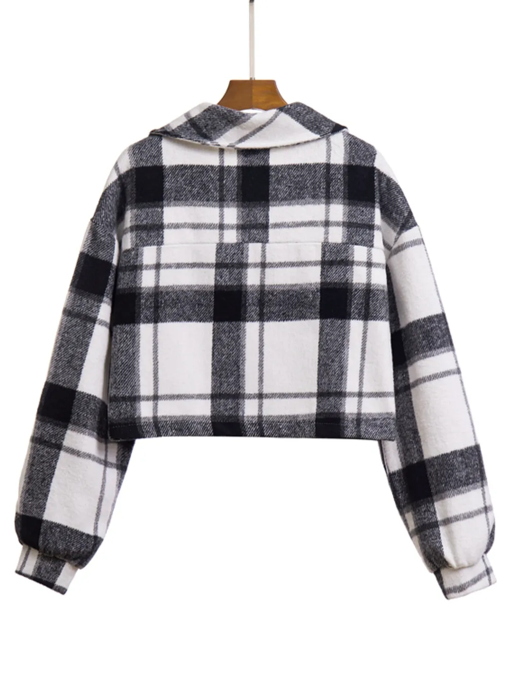 Plaid Button Front Jacket with Pockets, image 11