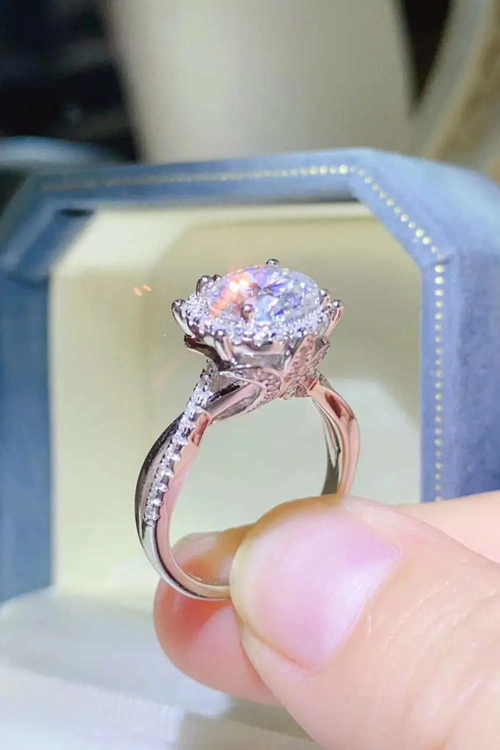 2 Carat Moissanite 925 Sterling Silver Ring, image 9