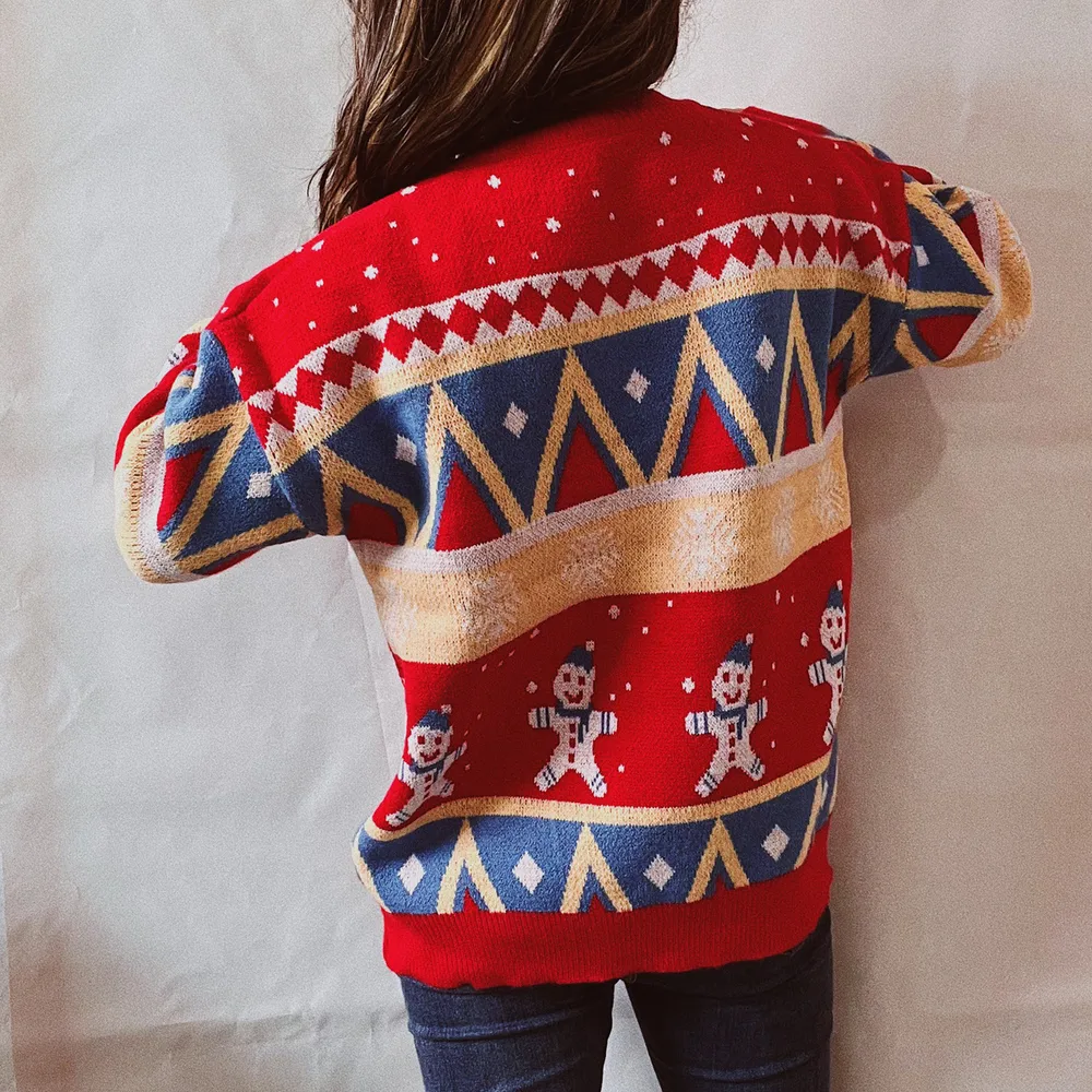 Printed Round Neck Long Sleeve Sweater, image 5
