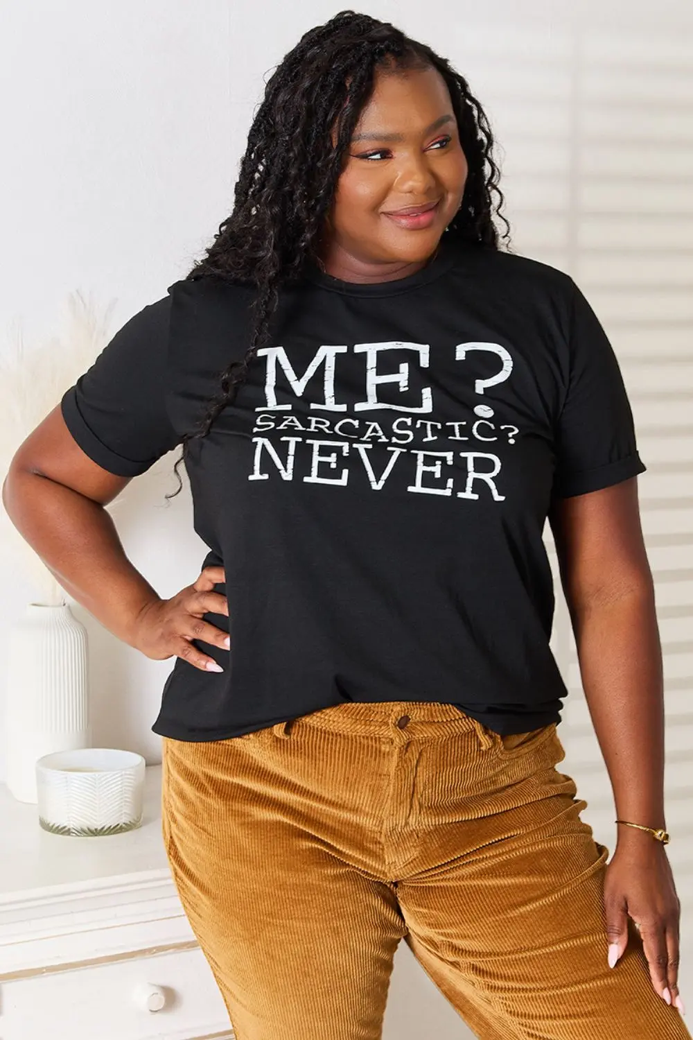 Letter Graphic Round Neck T-Shirt, image 8