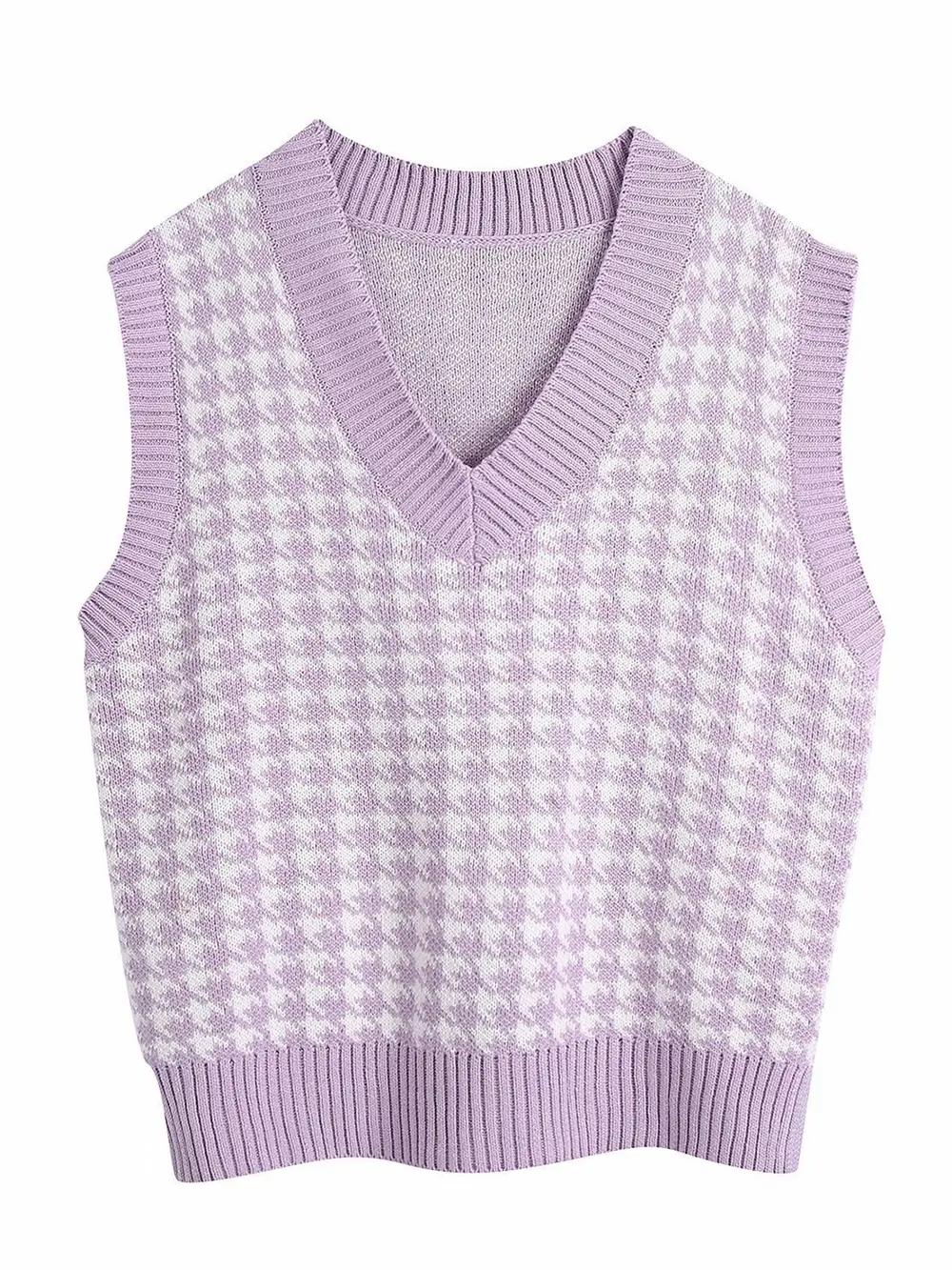 Houndstooth V-Neck Sweater Vest, image 22