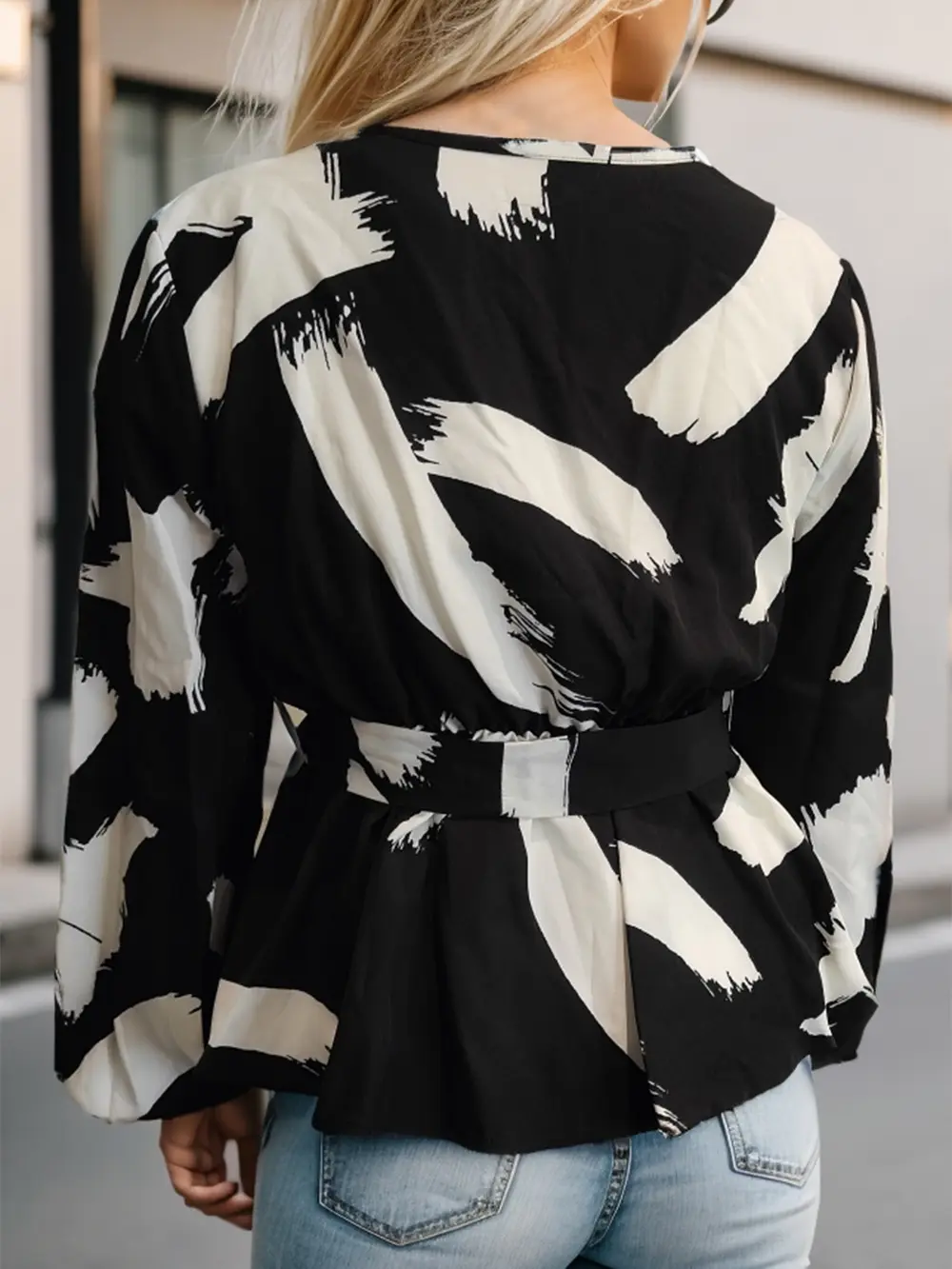Printed Tie Front Lace Detail Cardigan, image 3