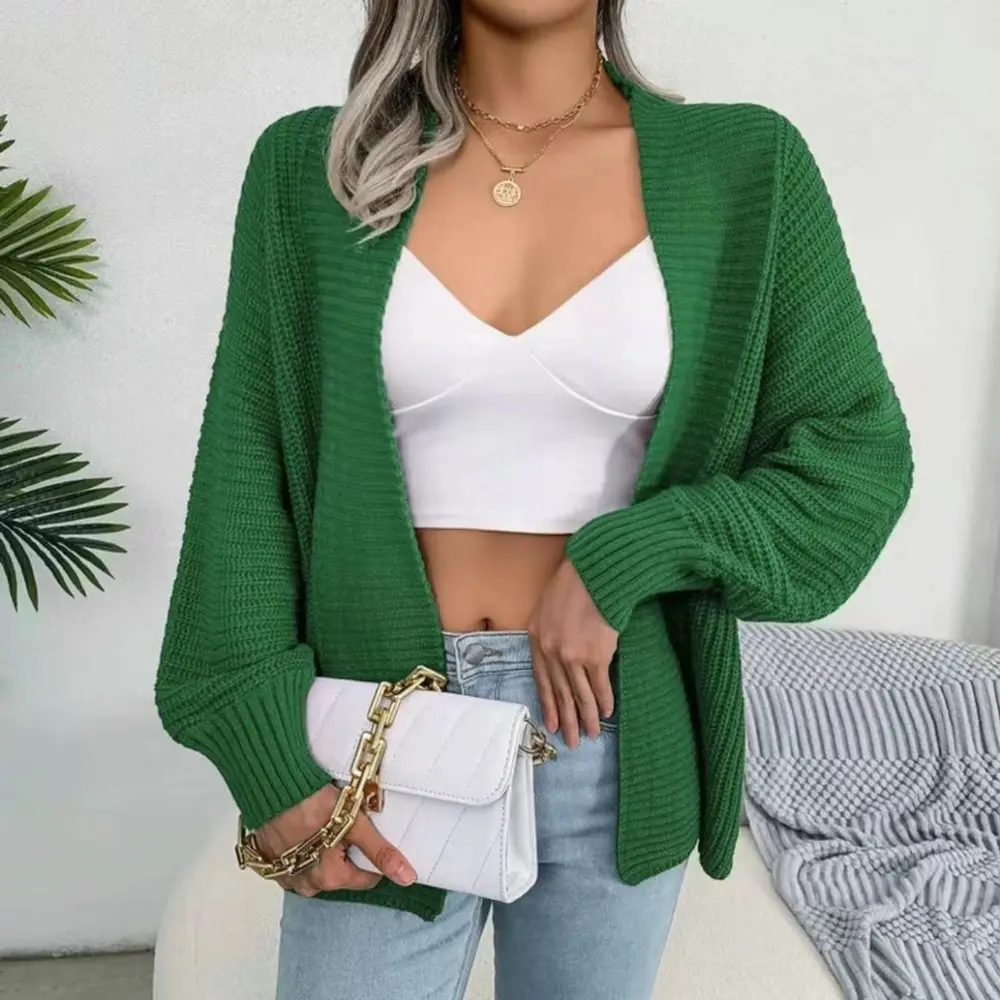Open Front Lantern Sleeve Cardigan, image 3