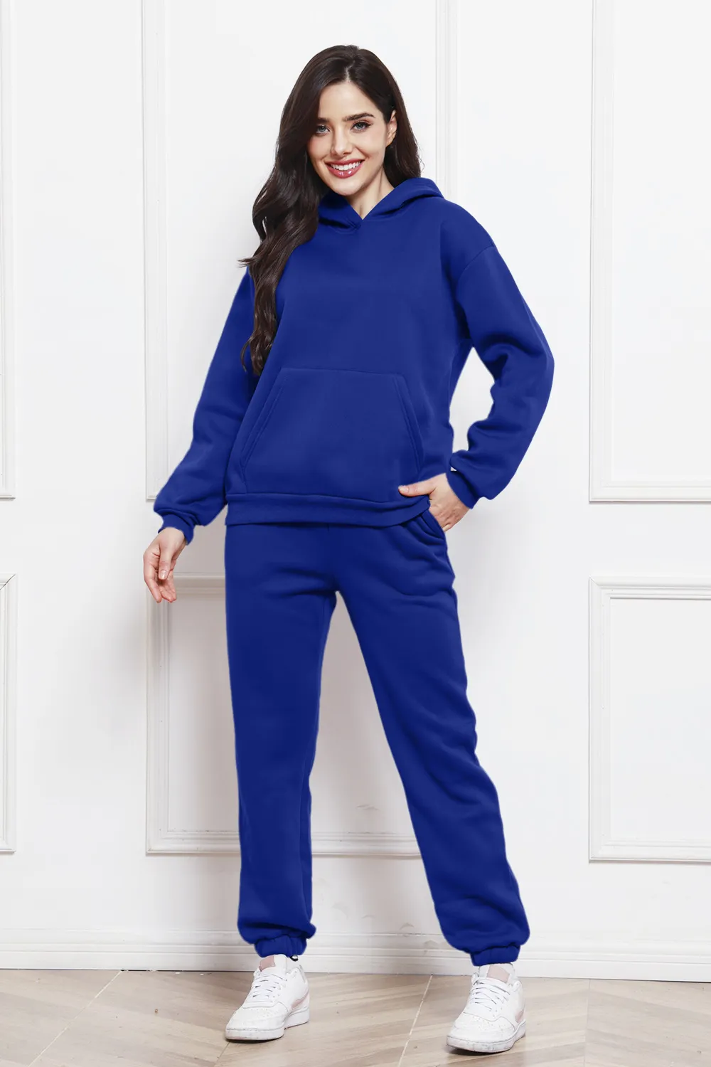 Drop Shoulder Long Sleeve Hoodie and Pants Set, image 7