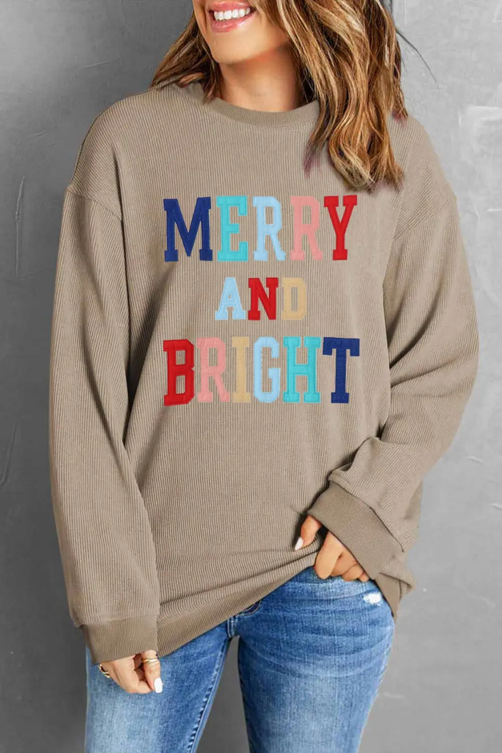 MERRY AND BRIGHT Graphic Sweatshirt, image 5