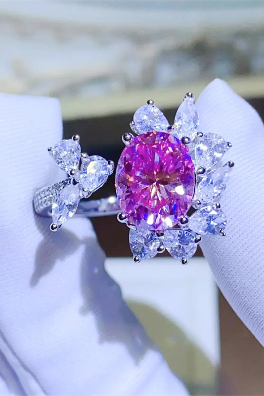 3 Carat Moissanite 925 Sterling Silver Open Ring, image 5