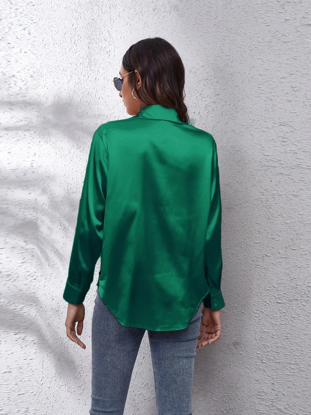 Collared Neck Buttoned Long Sleeve Shirt, image 14