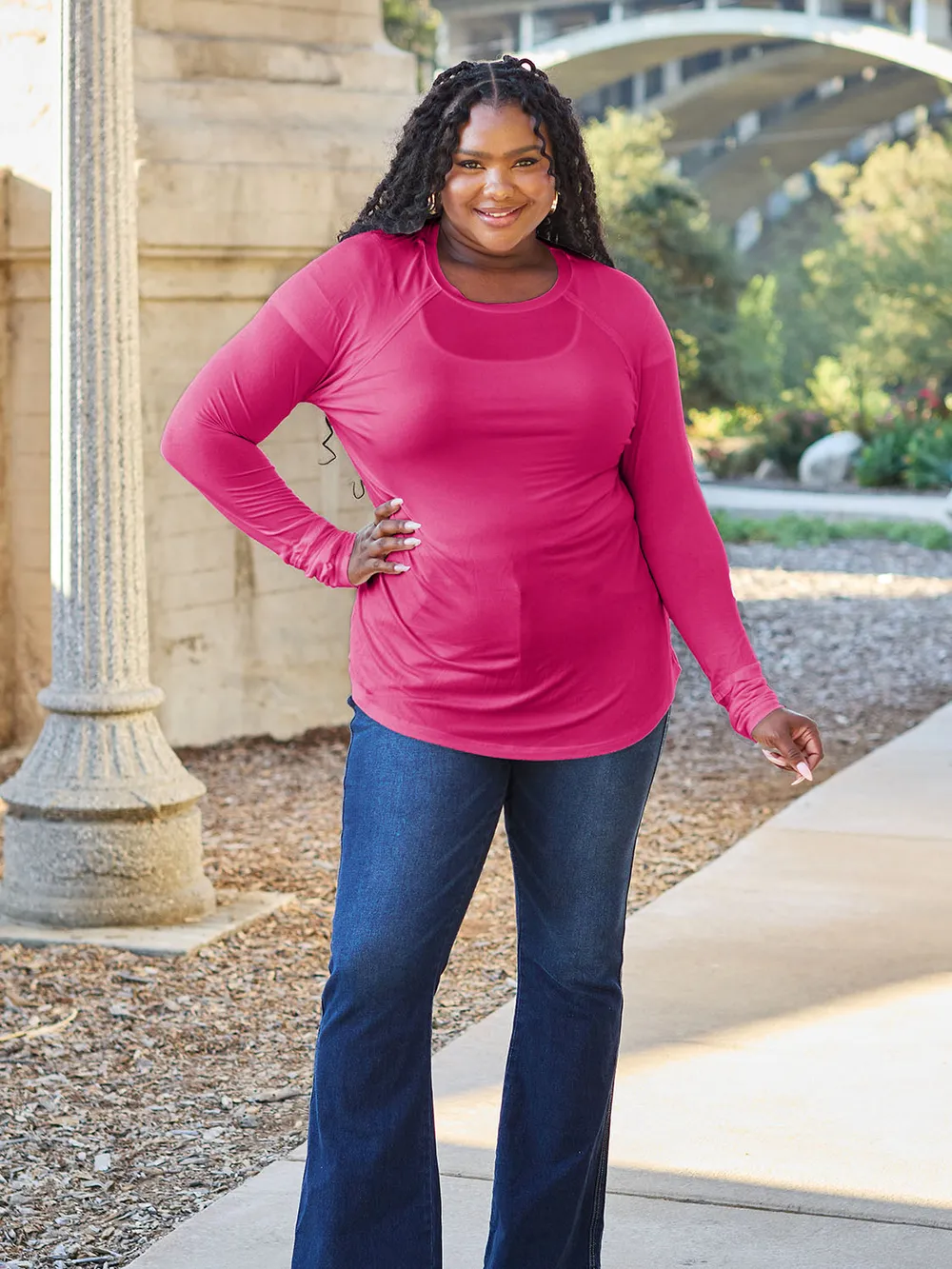 Full Size Round Neck Long Sleeve T-Shirt, image 20