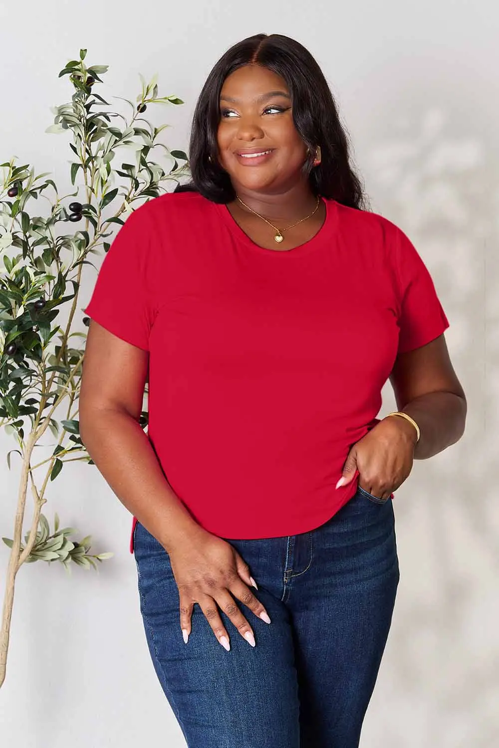 Full Size Round Neck Short Sleeve T-Shirt, image 19