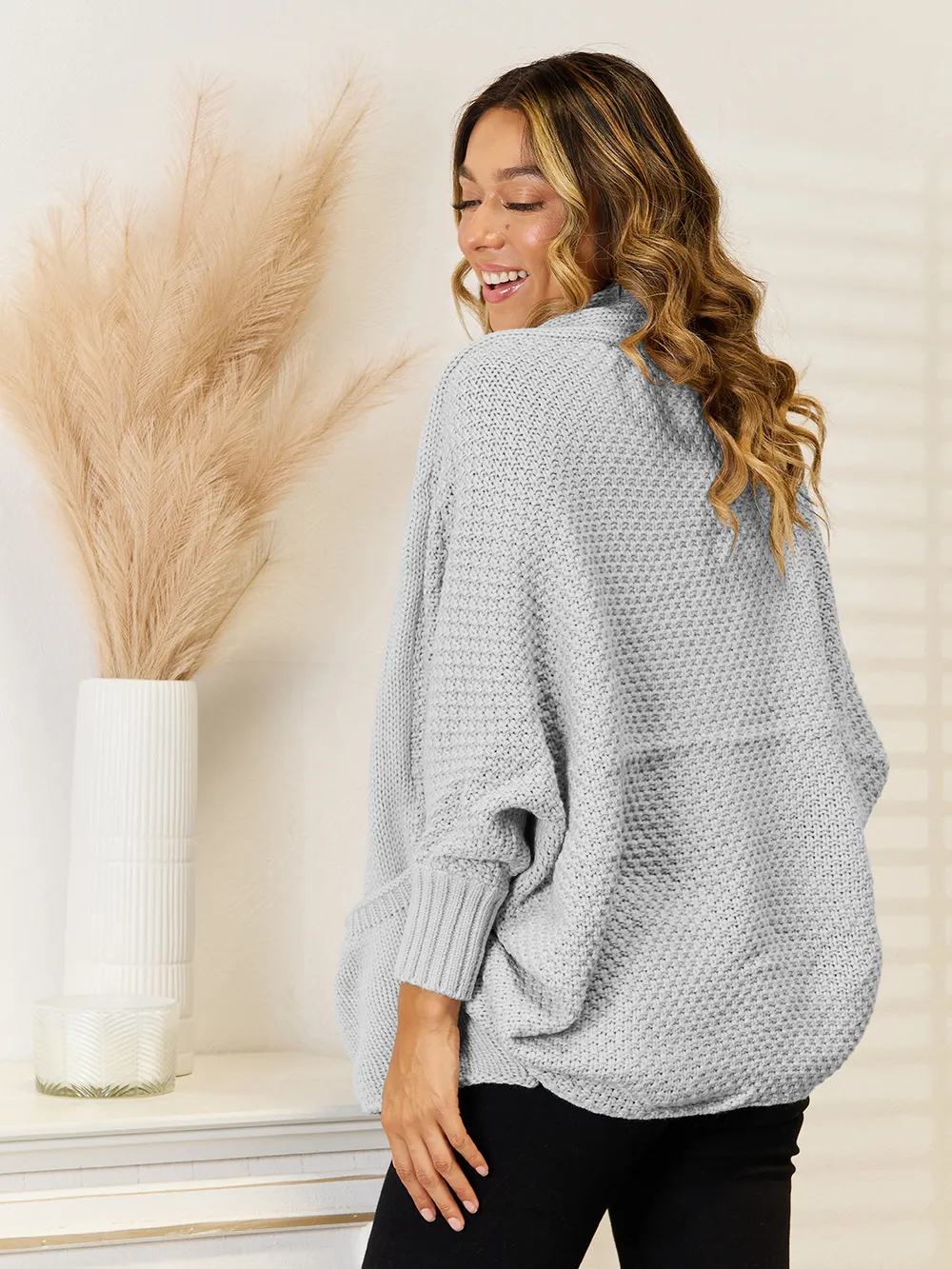 Open Front Cardigan with Pockets, image 4