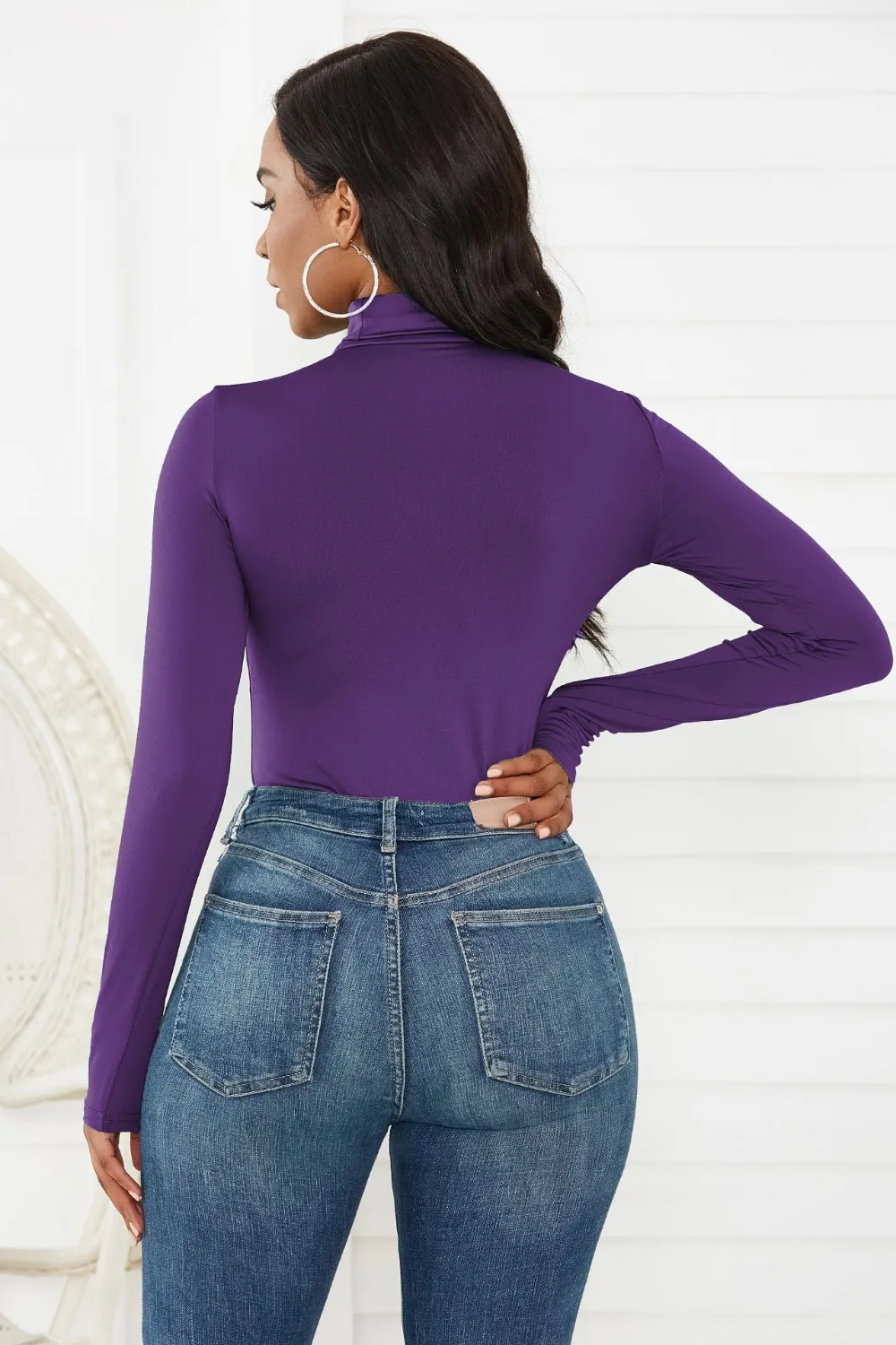 Turtleneck Long Sleeve Bodysuit, image 36