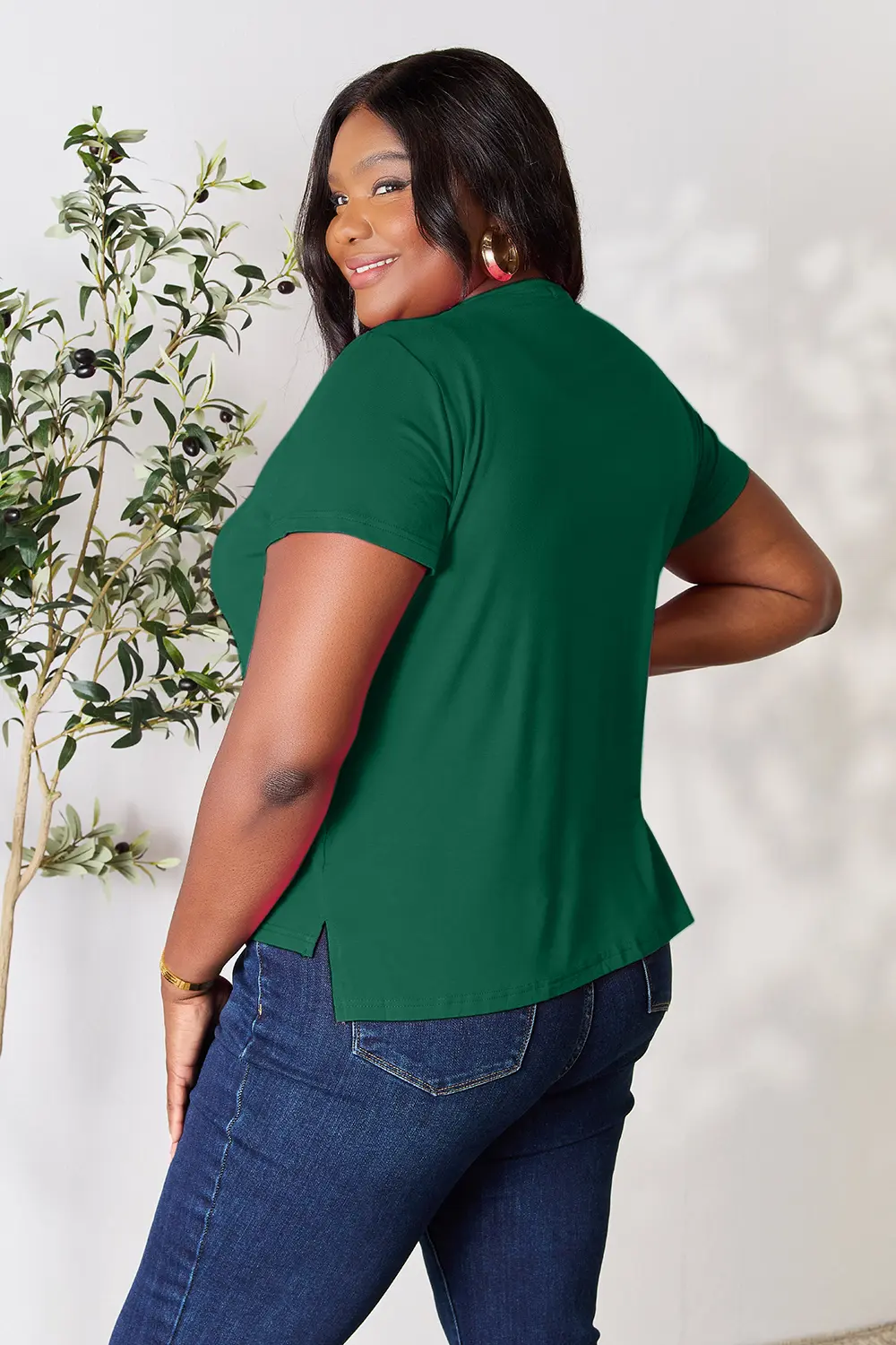 Full Size Round Neck Short Sleeve T-Shirt Plus Size, image 27